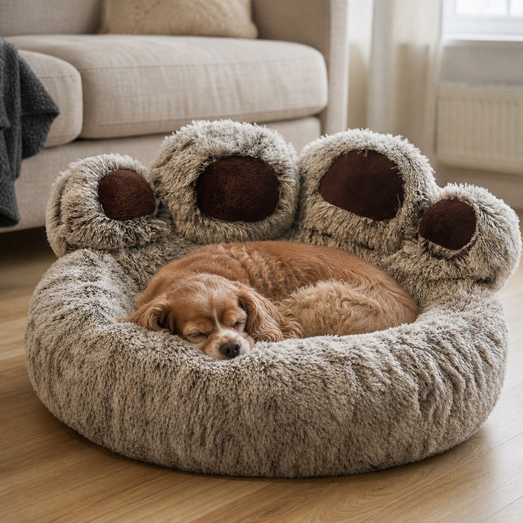 kuscheliges hundebett pfote Kuscheliges Hundebett Pfote – Hund im Bett