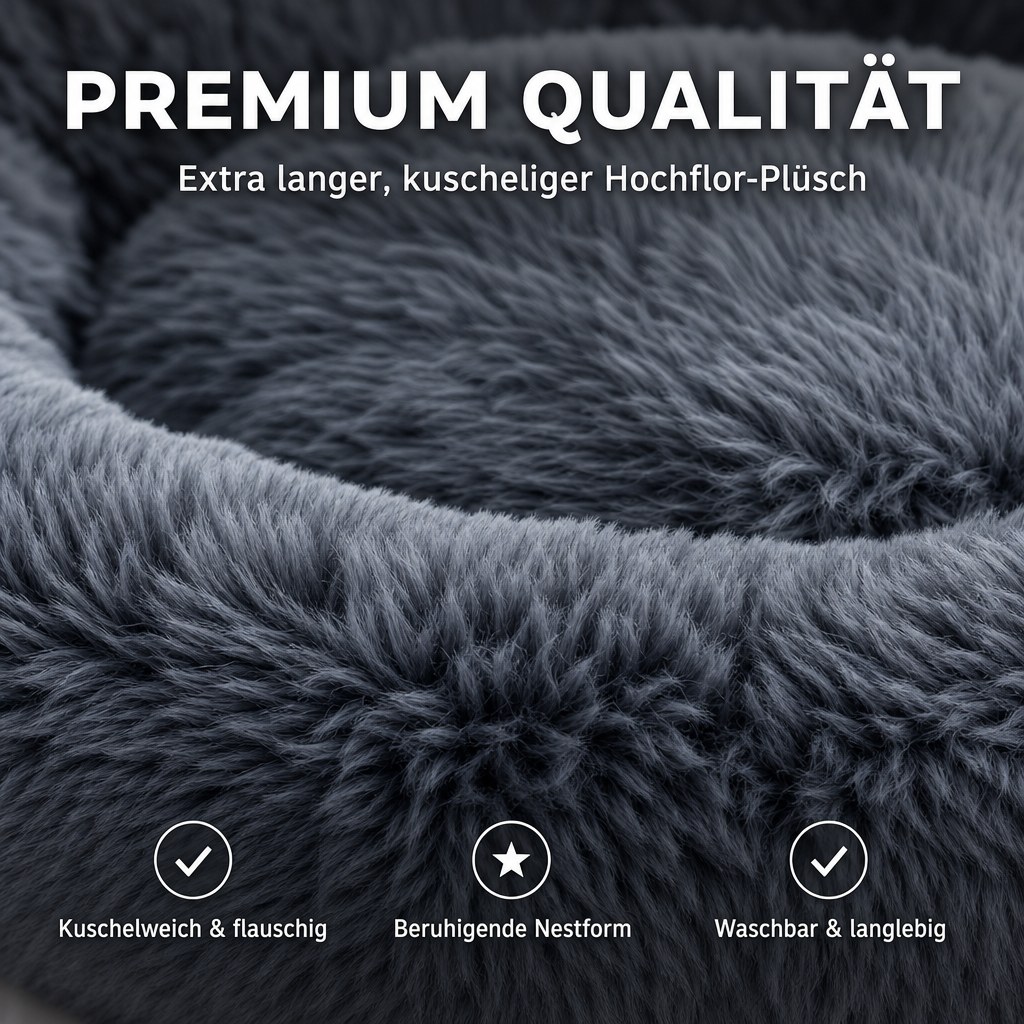 kuschelweiches hundebett wolke 7 das original Fellstube Wolke 7 Hundebett Premium Qualität Hochflor-Plüsch Detail