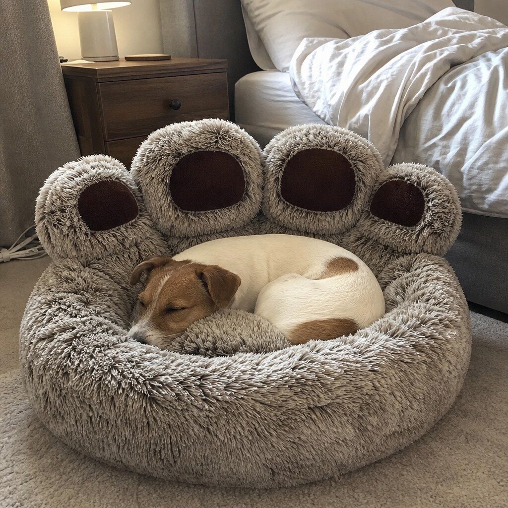 kuscheliges hundebett pfote Kuscheliges Hundebett Pfote – im Schlafzimmer
