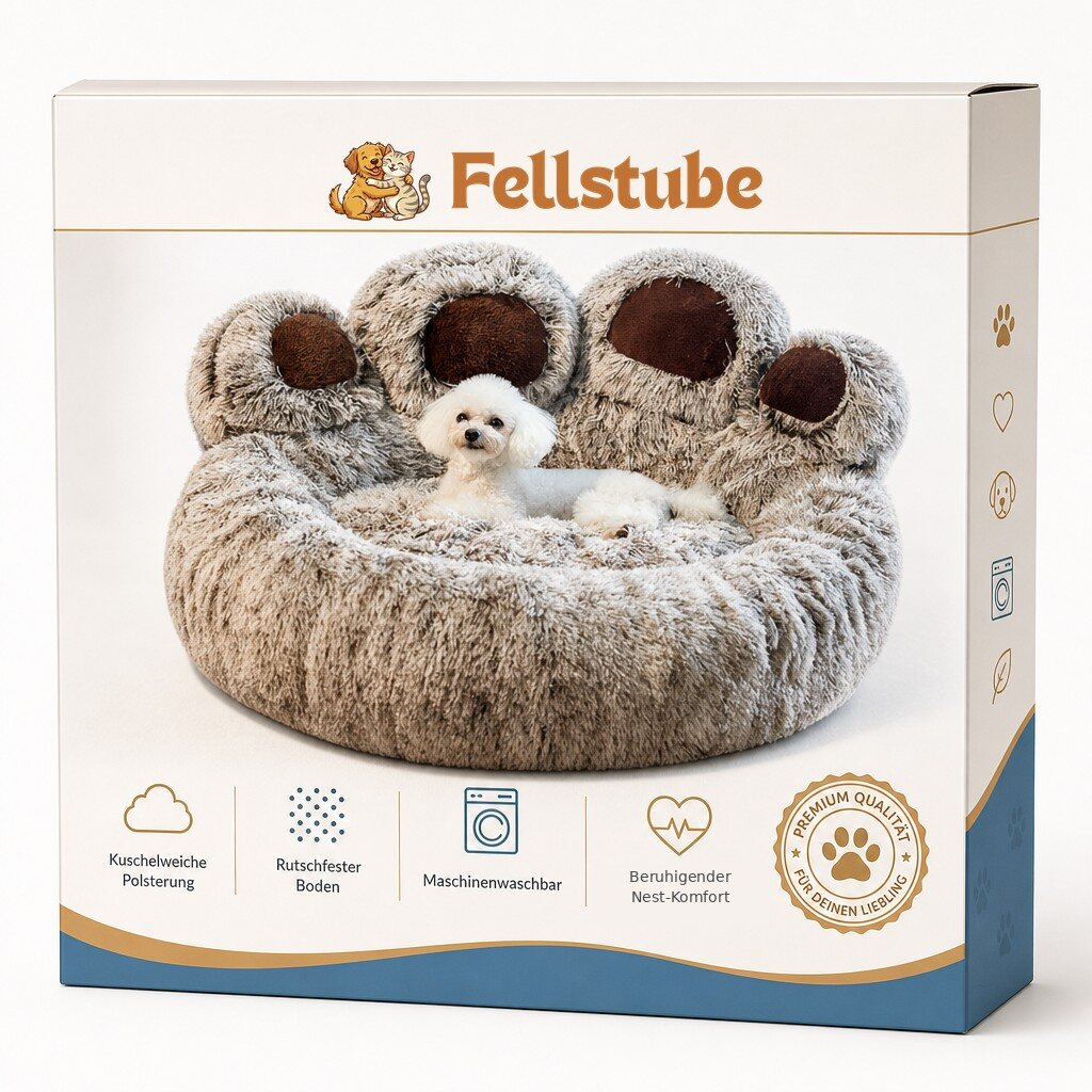 Kuscheliges Hundebett Pfote – Verpackung