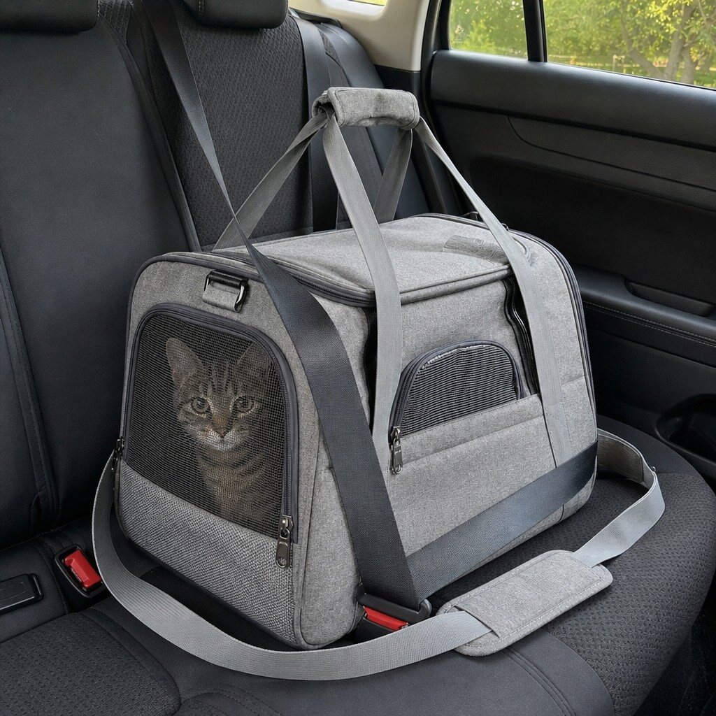 transporttasche einsatz auto fellstube Transporttasche für Katzen – Bild 3