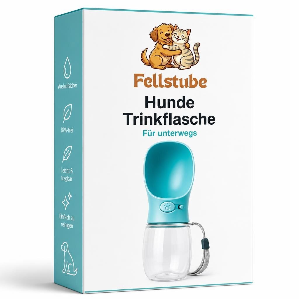 hunde trinkflasche Verpackung der Fellstube Hunde Trinkflasche mit Logo