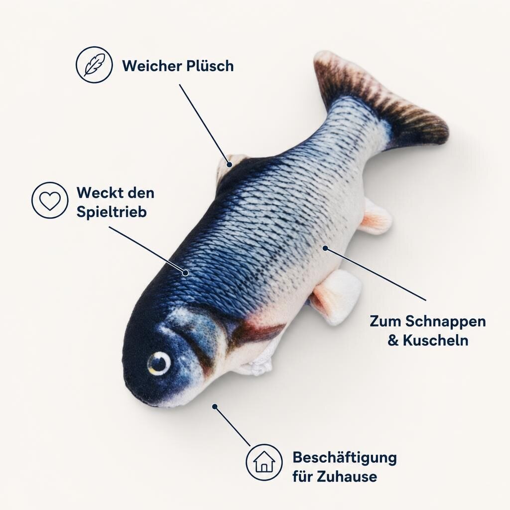 zappel fisch interaktives hundespielzeug Zappel Fisch Detail