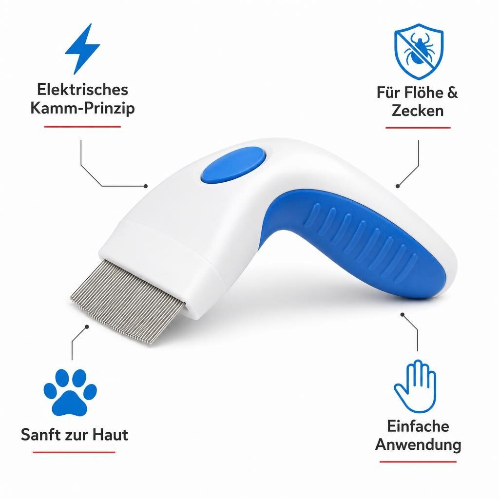 elektrischer floh und zeckenkamm für hunde Funktionen des elektrischen Floh- und Zeckenkamms fuer Hunde