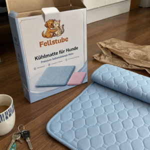 Fellstube Kühlmatte für Hunde frisch ausgepackt mit Verpackung