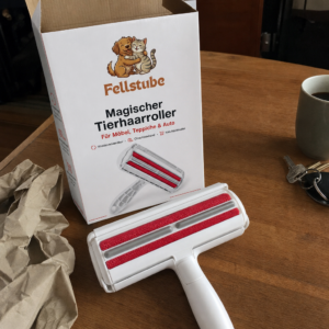 Fellstube Magischer Tierhaarroller frisch ausgepackt mit Verpackung