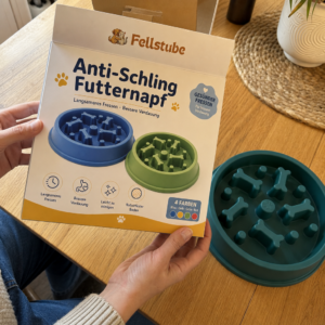 Fellstube Anti-Schling-Futternapf Verpackung ausgepackt